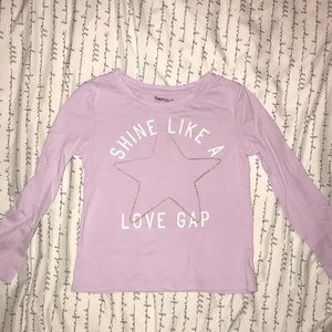 Gap Kids XS 4-5 purple long sleeve tee